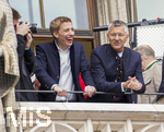 17.05.2026, Fussball Bundesliga 2025/2026, Meisterfeier des FC Bayern München auf dem Rathausbalkon in München.  Oberbürgermeister Dominik Krause, Präsident Herbert Hainer (FC Bayern),  