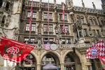 17.05.2026, Fussball Bundesliga 2025/2026, Meisterfeier des FC Bayern München auf dem Rathausbalkon in München.  Mannschaft auf dem Balkon 