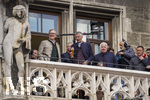17.05.2026, Fussball Bundesliga 2025/2026, Meisterfeier des FC Bayern München auf dem Rathausbalkon in München. v.li: Vorstandsvorsitzender Jan-Christian Dreesen (FC Bayern München), Präsident Herbert Hainer (FC Bayern) 