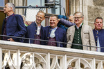17.05.2026, Fussball Bundesliga 2025/2026, Meisterfeier des FC Bayern München auf dem Rathausbalkon in München. Rouven Kasper (VORSTAND MARKETING UND VERTRIEB, FC Bayern),  Sportvorstand Max Eberl (Bayern München), Vorstandsvorsitzender Jan-Christian Dreesen (FC Bayern München) 