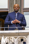 17.05.2026, Fussball Bundesliga 2025/2026, Meisterfeier des FC Bayern München auf dem Rathausbalkon in München. Trainer Vincent Kompany (FC Bayern München) nachdenklich 