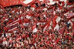 23.05.2026, Fussball DFB-Pokal 2025/2026, Finale, FC Bayern München - VfB Stuttgart, im Olympiastadion Berlin. Die Bayern Fans feuern an.

