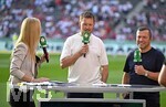 23.05.2026, Fussball DFB-Pokal 2025/2026, Finale, FC Bayern München - VfB Stuttgart, im Olympiastadion Berlin. v.l. Britta Hoffmann (Deutschland), Trainer Julian Nagelsmann (Deutschland) und TV Experte Lothar Matthäus (Deutschland).

