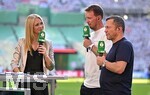 23.05.2026, Fussball DFB-Pokal 2025/2026, Finale, FC Bayern München - VfB Stuttgart, im Olympiastadion Berlin. v.l. Moderatorin Britta Hoffmann (Deutschland) , Trainer Julian Nagelsmann (Deutschland)  und TV Experte Lothar Matthäus (Deutschland).

