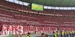 23.05.2026, Fussball DFB-Pokal 2025/2026, Finale, FC Bayern München - VfB Stuttgart, im Olympiastadion Berlin. Protest der Bayernfans

