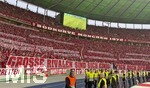 23.05.2026, Fussball DFB-Pokal 2025/2026, Finale, FC Bayern München - VfB Stuttgart, im Olympiastadion Berlin. Protest der Bayernfans

