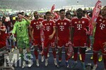 23.05.2026, Fussball DFB-Pokal 2025/2026, Finale, FC Bayern München - VfB Stuttgart, im Olympiastadion Berlin. v.l. Torwart Jonas Urbig (FC Bayern München), Jonathan Tah (FC Bayern München), Tom Bischof (Bayern München), Aleksandar Pavlovic (FC Bayern München), Dayot Upamecano (FC Bayern München) und Harry Kane (FC Bayern München)   jubeln

