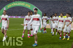 23.05.2026, Fussball DFB-Pokal 2025/2026, Finale, FC Bayern München - VfB Stuttgart, im Olympiastadion Berlin. Frust bei den Stuttgartern nach der Niederlage, Chris Führich (Stuttgart), Angelo Stiller (Stuttgart),   Jamie Leweling (Stuttgart), Atakan Karazor (Stuttgart), Maximilian Mittelstädt (Stuttgart), Finn Jeltsch (Stuttgart), 