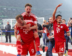 23.05.2026, Fussball DFB-Pokal 2025/2026, Finale, FC Bayern München - VfB Stuttgart, im Olympiastadion Berlin. Torjubel Harry Kane (FC Bayern München) zum 3:0 mit Joshua Kimmich (FC Bayern München) Luis Diaz (FC Bayern München)  