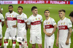 23.05.2026, Fussball DFB-Pokal 2025/2026, Finale, FC Bayern München - VfB Stuttgart, im Olympiastadion Berlin. Frust bei den Stuttgartern nach der Niederlage,  Josha Vagnoman (Stuttgart)  Luca Jaquez (Stuttgart), Ramon Hendriks (Stuttgart), Bilal El Khannouss (Stuttgart), Finn Jeltsch (Stuttgart)  