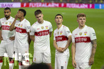 23.05.2026, Fussball DFB-Pokal 2025/2026, Finale, FC Bayern München - VfB Stuttgart, im Olympiastadion Berlin. Frust bei den Stuttgartern nach der Niederlage,  Josha Vagnoman (Stuttgart), Luca Jaquez (Stuttgart), Ramon Hendriks (Stuttgart), Bilal El Khannouss (Stuttgart), Finn Jeltsch (Stuttgart), 