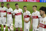 23.05.2026, Fussball DFB-Pokal 2025/2026, Finale, FC Bayern München - VfB Stuttgart, im Olympiastadion Berlin. Frust bei den Stuttgartern nach der Niederlage,  Josha Vagnoman (Stuttgart)  Luca Jaquez (Stuttgart), Ramon Hendriks (Stuttgart), Bilal El Khannouss (Stuttgart), Finn Jeltsch (Stuttgart)  