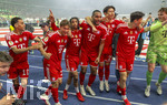 23.05.2026, Fussball DFB-Pokal 2025/2026, Finale, FC Bayern München - VfB Stuttgart, im Olympiastadion Berlin. Der FC Bayern München ist Pokalsieger 2026, Jubel bei Jamal Musiala (Bayern München), Tom Bischof (Bayern München), Michael Olise (FC Bayern München), Jonathan Tah (FC Bayern München), Hiroki Ito (FC Bayern München), Min-jae Kim (Bayern München, Minjae Kim) 