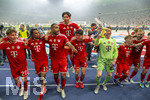 23.05.2026, Fussball DFB-Pokal 2025/2026, Finale, FC Bayern München - VfB Stuttgart, im Olympiastadion Berlin. Der FC Bayern München ist Pokalsieger 2026, Jubel bei Tom Bischof (Bayern München), Michael Olise (FC Bayern München), Jonathan Tah (FC Bayern München), Hiroki Ito (FC Bayern München), Min-jae Kim (Bayern München, Minjae Kim), Torwart Jonas Urbig (FC Bayern München), Lennart Karl (FC Bayern München), Konrad Laimer (FC Bayern München)   
