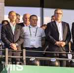 23.05.2026, Fussball DFB-Pokal 2025/2026, Finale, FC Bayern München - VfB Stuttgart, im Olympiastadion Berlin. Ehrentribüne, v.li: Rouven Kasper (VORSTAND MARKETING UND VERTRIEB, FC Bayern), Ehren-Präsident Uli Hoeneß (FC Bayern München, Hoeness),  Sportvorstand Max Eberl (Bayern München), Vorstandsvorsitzender Jan-Christian Dreesen (FC Bayern München),  