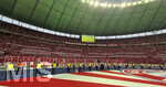 23.05.2026, Fussball DFB-Pokal 2025/2026, Finale, FC Bayern München - VfB Stuttgart, im Olympiastadion Berlin. Bayernfans in ihrer Kurve mit Protesten gegen den DFB und die DFL.  Große Rivalen sind sich einig, Fick Dich DFB!