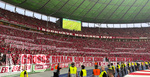 23.05.2026, Fussball DFB-Pokal 2025/2026, Finale, FC Bayern München - VfB Stuttgart, im Olympiastadion Berlin. Bayernfans in ihrer Kurve mit Protesten gegen den DFB und die DFL.  Große Rivalen sind sich einig, Fick Dich DFB!