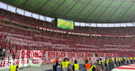 23.05.2026, Fussball DFB-Pokal 2025/2026, Finale, FC Bayern München - VfB Stuttgart, im Olympiastadion Berlin. Bayernfans in ihrer Kurve mit Protesten gegen den DFB und die DFL.  Große Rivalen sind sich einig, Fick Dich DFB!