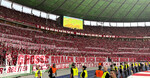23.05.2026, Fussball DFB-Pokal 2025/2026, Finale, FC Bayern München - VfB Stuttgart, im Olympiastadion Berlin. Bayernfans in ihrer Kurve mit Protesten gegen den DFB und die DFL.  Große Rivalen sind sich einig, Fick Dich DFB!