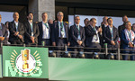 23.05.2026, Fussball DFB-Pokal 2025/2026, Finale, FC Bayern München - VfB Stuttgart, im Olympiastadion Berlin. Ehrentribüne, mit Serdar Tasci (Stuttgart ), Fabian Wohlgemuth (VfB Stuttgart, Vorstand), Präsident Dietmar Allgaier (Stuttgart), Vorsitzender Alexander Wehrle (Stuttgart), 
