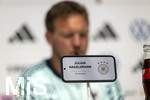 27.05.2026, Fussball DFB-Nationalmannschaft Deutschland, Trainingslager vor der WM, Auftakt-Pressekonferenz im Medienzentrum HALFTIME bei ADIDAS, in Herzogenaurach. AM Podium stellt Sportdirektor Trainer Julian Nagelsmann (Deutschland) den Fragen der Journalisten