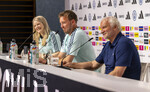 27.05.2026, Fussball DFB-Nationalmannschaft Deutschland, Trainingslager vor der WM, Auftakt-Pressekonferenz im Medienzentrum HALFTIME bei ADIDAS, in Herzogenaurach. Trainer Julian Nagelsmann (mitte, Deutschland) und Sportdirektor Rudi Völler (re, Deutschland) beantworten die Fragen der Journalisten, li: DFB-Pressesprecherin Franziska Wülle.