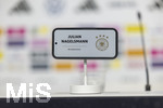 27.05.2026, Fussball DFB-Nationalmannschaft Deutschland, Trainingslager vor der WM, Auftakt-Pressekonferenz im Medienzentrum HALFTIME bei ADIDAS, in Herzogenaurach.  Auf dem Digitalen Namensschild steht der von Trainer Julian Nagelsmann (Deutschland) 