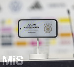 27.05.2026, Fussball DFB-Nationalmannschaft Deutschland, Trainingslager vor der WM, Auftakt-Pressekonferenz im Medienzentrum HALFTIME bei ADIDAS, in Herzogenaurach.  Auf dem Digitalen Namensschild steht der von Trainer Julian Nagelsmann (Deutschland)  