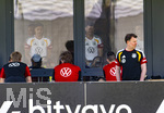 27.05.2026, Fussball DFB-Nationalmannschaft Deutschland, Trainingslager vor der WM, Auftakt-Pressekonferenz im Medienzentrum HALFTIME bei ADIDAS, in Herzogenaurach. Spieler im Gymnastikraum. re: Pascal Groß (Deutschland)  li: Nadiem Amiri (Deutschland) 