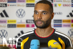 28.05.2026, Fussball DFB-Nationalmannschaft Deutschland, Trainingslager vor der WM in Herzogenaurach, im Homeground bei ADIDAS. Erste Trainingseinheit auf dem Adidas-Sportplatz, Medienrunde nach dem Training mit einigen Spielern der Nationalmannschaft. Jonathan Tah (Deutschland) 