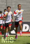 28.05.2026, Fussball DFB-Nationalmannschaft Deutschland, Trainingslager vor der WM in Herzogenaurach, im Homeground bei ADIDAS. Erste Trainingseinheit auf dem Adidas-Sportplatz, Jamie Leweling (Deutschland) 
