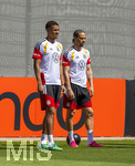 28.05.2026, Fussball DFB-Nationalmannschaft Deutschland, Trainingslager vor der WM in Herzogenaurach, im Homeground bei ADIDAS. Erste Trainingseinheit auf dem Adidas-Sportplatz, von links:  Malick Thiaw (Deutschland), Leroy Sane (Deutschland) 