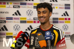 28.05.2026, Fussball DFB-Nationalmannschaft Deutschland, Trainingslager vor der WM in Herzogenaurach, im Homeground bei ADIDAS. Media-Day im Pressezentrum, die Spieler reden mit den Journalisten. 