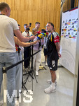 28.05.2026, Fussball DFB-Nationalmannschaft Deutschland, Trainingslager vor der WM in Herzogenaurach, im Homeground bei ADIDAS. Medienrunde nach dem Training mit einigen Spielern der Nationalmannschaft und der anwesenden Presse. David Raum (Deutschland) 