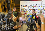28.05.2026, Fussball DFB-Nationalmannschaft Deutschland, Trainingslager vor der WM in Herzogenaurach, im Homeground bei ADIDAS. Medienrunde nach dem Training mit einigen Spielern der Nationalmannschaft und der anwesenden Presse. David Raum (Deutschland) 