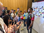 28.05.2026, Fussball DFB-Nationalmannschaft Deutschland, Trainingslager vor der WM in Herzogenaurach, im Homeground bei ADIDAS. Medienrunde nach dem Training mit einigen Spielern der Nationalmannschaft und der anwesenden Presse. Jonathan Tah (Deutschland)   