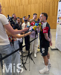 28.05.2026, Fussball DFB-Nationalmannschaft Deutschland, Trainingslager vor der WM in Herzogenaurach, im Homeground bei ADIDAS. Medienrunde nach dem Training mit einigen Spielern der Nationalmannschaft und der anwesenden Presse. David Raum (Deutschland) 