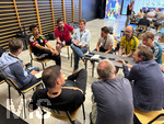 28.05.2026, Fussball DFB-Nationalmannschaft Deutschland, Trainingslager vor der WM in Herzogenaurach, im Homeground bei ADIDAS. Medienrunde nach dem Training mit einigen Spielern der Nationalmannschaft und der anwesenden Presse. li: Nathaniel Brown (Deutschland)  