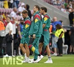 31.05.2026, Fussball Freundschafts-Länderspiele 3.Spieltag, Deutschland - Finnland, in der Mewa-Arena Mainz, v.l. Joshua Kimmich (Deutschland), Torwart Manuel Neuer (Deutschland) und Leon Goretzka (Deutschland) 