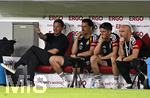 31.05.2026, Fussball Freundschafts-Länderspiele 3.Spieltag, Deutschland - Finnland, in der Mewa-Arena Mainz, v.l. Trainer Julian Nagelsmann (Deutschland), ) Co-Trainer Benjamin Hübner (Deutschland) Co-Trainer Benjamin Glück (Deutschland) und Co-Trainer Alfred Schreuder (Deutschland) 