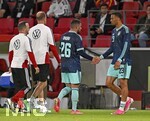 31.05.2026, Fussball Freundschafts-Länderspiele 3.Spieltag, Deutschland - Finnland, in der Mewa-Arena Mainz, v.l. Deniz Undav (Deutschland) und Felix Nmecha (Deutschland) klatschen ab.