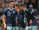 31.05.2026, Fussball Freundschafts-Länderspiele 3.Spieltag, Deutschland - Finnland, in der Mewa-Arena Mainz, Torjubel v.l. Florian Wirtz (Deutschland), Lennart Karl (Deutschland) und Deniz Undav (Deutschland) 