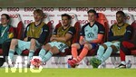 31.05.2026, Fussball Freundschafts-Länderspiele 3.Spieltag, Deutschland - Finnland, in der Mewa-Arena Mainz, Ersatzbank . v.l. Nick Woltemade (Deutschland), Leon Goretzka (Deutschland), Torwart Jonas Urbig (Deutschland) und Malick Thiaw (Deutschland) 