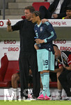 31.05.2026, Fussball Freundschafts-Länderspiele 3.Spieltag, Deutschland - Finnland, in der Mewa-Arena Mainz, v.l. Trainer Julian Nagelsmann (Deutschland) und Leroy Sane (Deutschland) im Gespräch. 