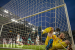 31.05.2026, Fussball Freundschafts-Länderspiele 3.Spieltag, Deutschland - Finnland, in der Mewa-Arena Mainz, Torschuss zum 1:0 von Deniz Undav (mitte, Deutschland), Torwart Lukas Hradecky (re, Finnland) liegt geschlagen am Boden.