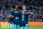 31.05.2026, Fussball Freundschafts-Länderspiele 3.Spieltag, Deutschland - Finnland, in der Mewa-Arena Mainz, Jamal Musiala (Deutschland) freut sich über das Tor zum 4:0, Lennart Karl (Deutschland), Nathaniel Brown (Deutschland), Nico Schlotterbeck (Deutschland)