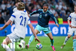 31.05.2026, Fussball Freundschafts-Länderspiele 3.Spieltag, Deutschland - Finnland, in der Mewa-Arena Mainz, Samuli Miettinen (Finnland), Leroy Sane (Deutschland), Aniss Suhonen (Finnland)