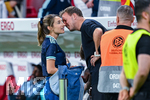 31.05.2026, Fussball Freundschafts-Länderspiele 3.Spieltag, Deutschland - Finnland, in der Mewa-Arena Mainz, Lena Wurzenberger, Freundin Trainer Julian Nagelsmann (Deutschland) und Trainer Julian Nagelsmann (Deutschland) küssen sich, 