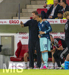 31.05.2026, Fussball Freundschafts-Länderspiele 3.Spieltag, Deutschland - Finnland, in der Mewa-Arena Mainz, v.li: Bundestrainer Julian Nagelsmann (Deutschland) wechselt Leroy Sane (Deutschland) ein 