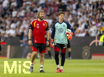 31.05.2026, Fussball Freundschafts-Länderspiele 3.Spieltag, Deutschland - Finnland, in der Mewa-Arena Mainz, v.re: Torwart Alexander Nübel (Deutschland) und Torwarttrainer Stefan Wessels (GER) beim Aufwärmen.